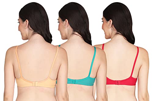 Image of Women Non Padded Bra - Made of Pure Cotton Full Coverage Non Wired Soft Cup for T-Shirt Saree Dress and for Everyday