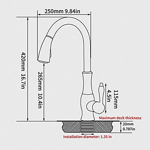 Robinet de cuisine extractible mitigeur monotrou orientable