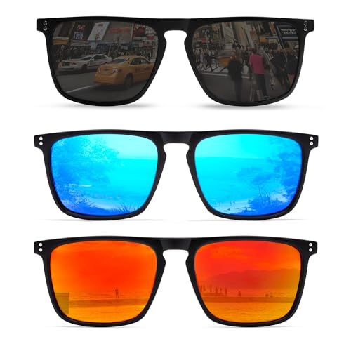 Image of VANLINKER Polarized Square Sunglasses for Men Women Dark Shades with UV Protection for Driving VL9748