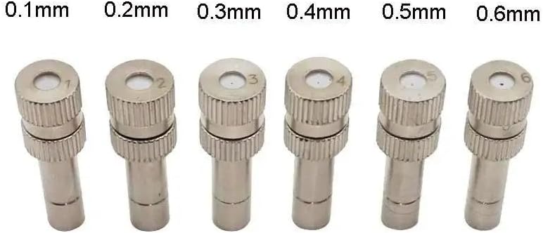 10 Pc Low Pressure Atomizing Misting Nozzle Spray Injector Atomization Head Mister Mist Spraying System(0.1mm)