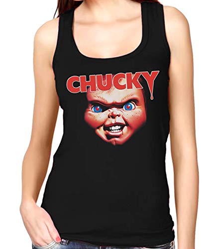 Desconocido 35mm - Camiseta Mujer Tirantes Chucky Child'S Clay - El Muñeco Diabolico - Terror - Negro - Talla s