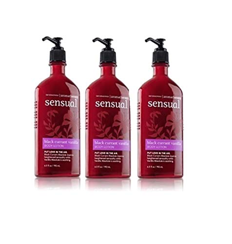 Lot of 3 Bath & Body Works Aromatherapy Sensual Black Currant Vanilla Body Lotion (Black Currant Vanilla)