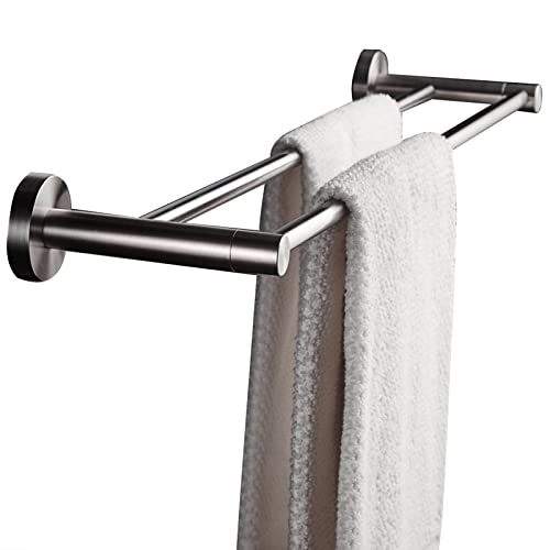 Porte-serviette en acier inoxydable solide design épuré argenté LWX