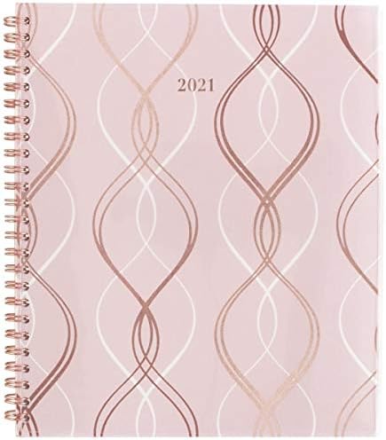 2021 Monthly Planner by Cambridge, 6-3/4" x 8-3/4", Medium, with Notes, Cascade (1474-802-21), White, Pink