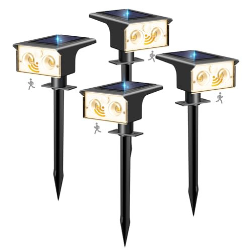 btfarm Solar Spot Lights Outdoor Waterproof, 4 Pack/3 Modes