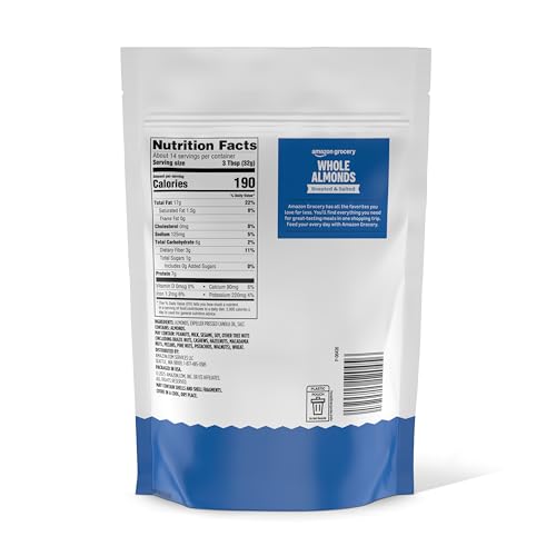 Amazon Grocery, Whole Almonds, Roasted & Salted, 16 Oz (Previously Happy Belly, Packaging May Vary) - image 2