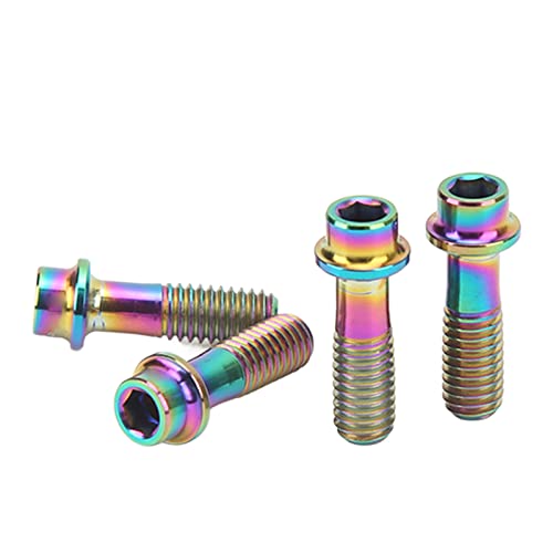 4 個バイクブレーキレバー固定ネジ M6x18mm チタン合金軽量自転車ネジマウンテンバイクアクセサリー (カラフル)
