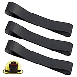 Dairrr Fuuu Firefighter Helmet band, Fire Helmet Rubber Strap, Heavy Duty Firefighting Hat Bands for Most Fire Helmets or Hard Hats, Holding Firefighting Tools Accessories, Black, 3 Pack