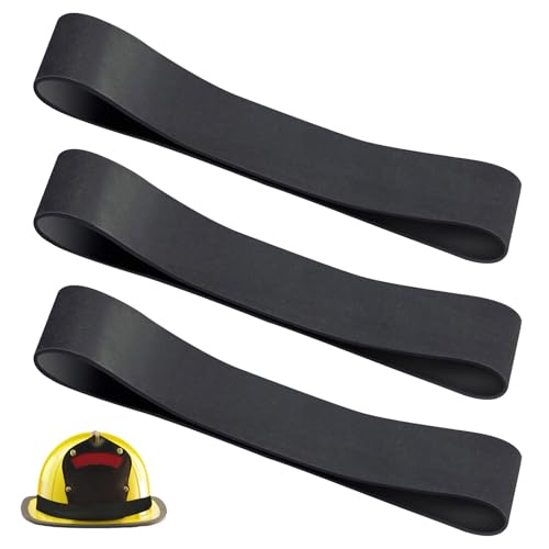 Dairrr Fuuu Firefighter Helmet band, Fire Helmet Rubber Strap, Heavy Duty Firefighting Hat Bands for Most Fire Helmets or Hard Hats, Holding Firefighting Tools Accessories, Black, 3 Pack