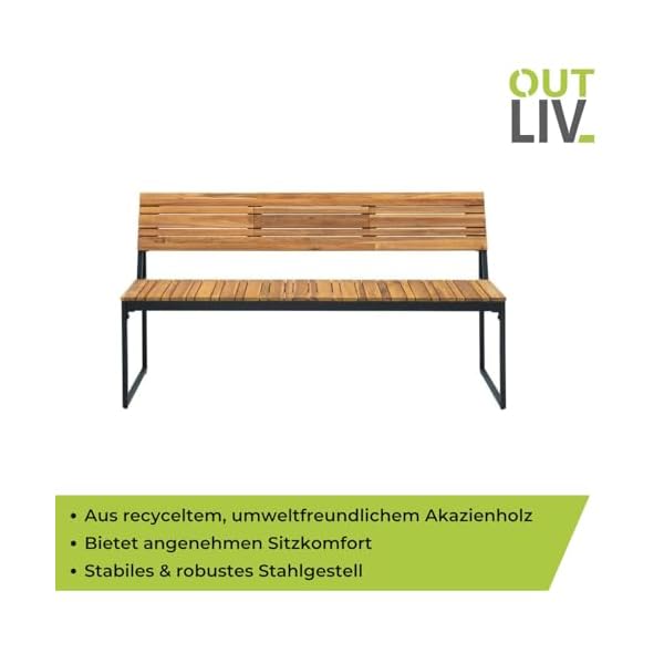 OUTLIV. Gartenbank Floris 2-Sitzer Akazienholz & Stahl
