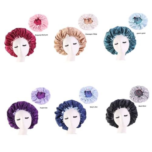 Bonnet en satin pour perte de cheveux et chimiothérapie violet