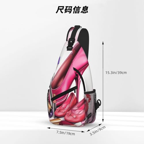 Shoes And Makeup Printed Cross Chest Bag Diagonally Chest Messenger Bag3