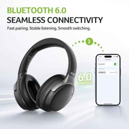Acer Active Noise Cancelling Headphones,Wireless Bluetooth Over-Ear,Black - image 3