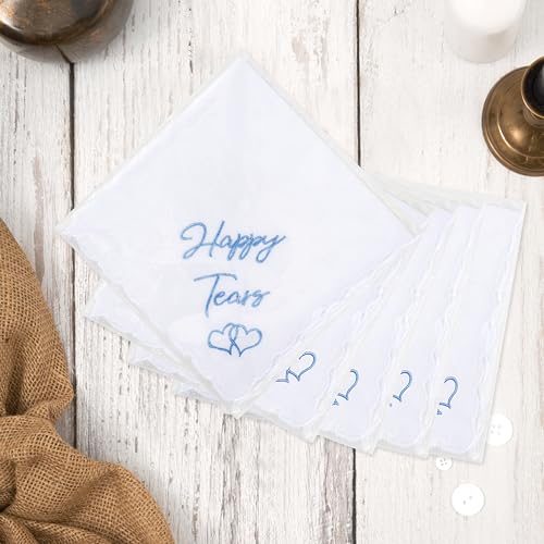 Image of Mother Of The Bride Gifts Something Blue For Bride On Wedding Day Handkerchief