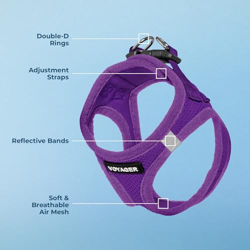 Image of Voyager Step-in Air Dog Harness - All Weather Mesh Step in Vest Harness for Small and Medium Dogs by Best Pet Supplies - Purple (Matching Trim), XS