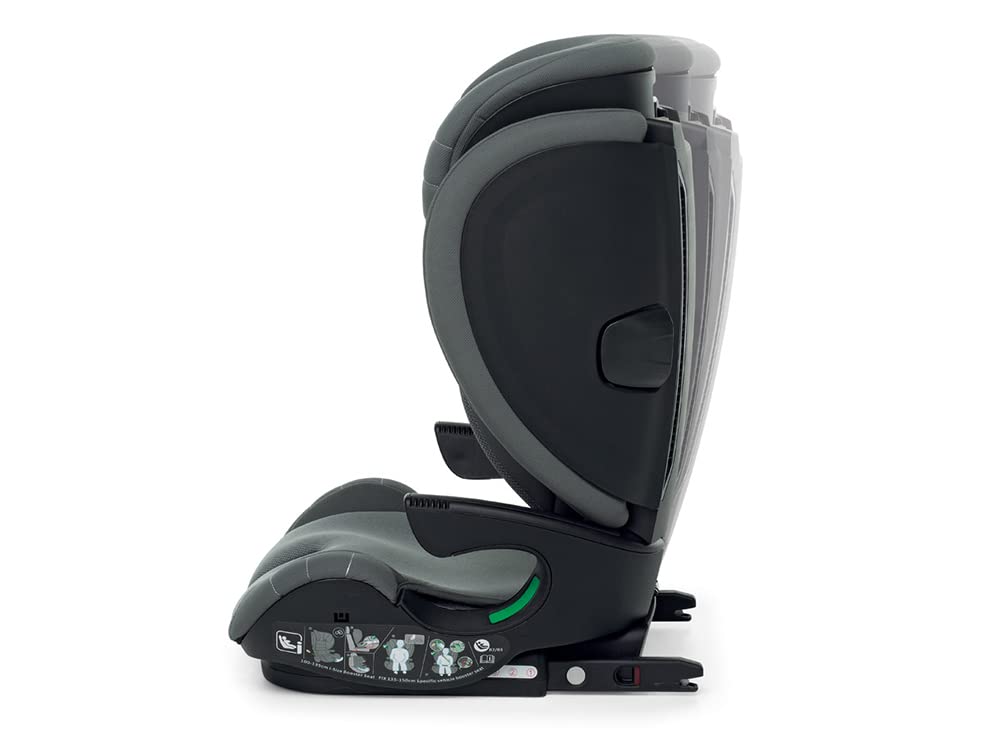 Foppapedretti Seggiolino Auto Skill I-Size, per bambini da 100 a 150 cm di altezza, 3-12 anni, conforme ECE R129, Fissaggio Dualfix (Isofix e non), Protezione Impatti Laterali, Nero