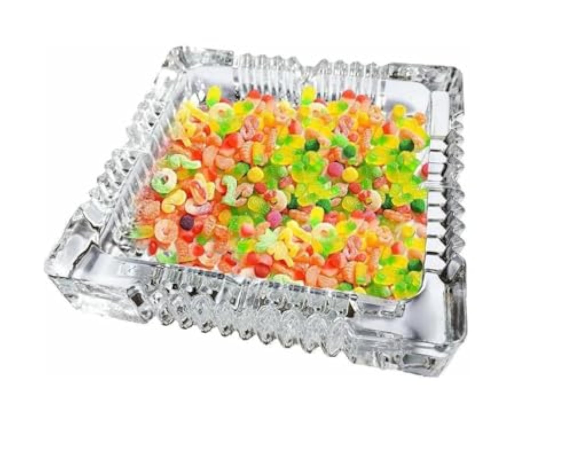 Square Designer Glass Ashtray for Home & Office Decor