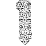 Jedenkuku Hand Drawn Vintage Clock Men'S Novelty Necktie Ties Funny Neckties Fashion Neck Ties Wedding Business Party Gifts