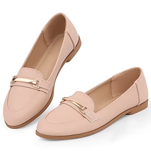 Musshoe Flats Shoes Women Dressy Flats For Women Dressy Comfortable Loafers For Women, Beige 8 #TOP5