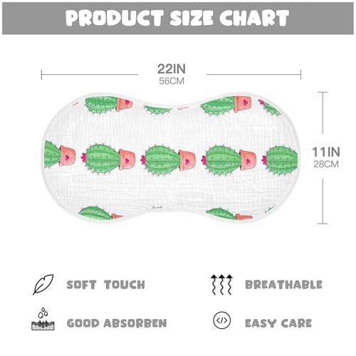 xigua Cute Cacti Baby Burp Cloths for Newborn Boys and Girls 1 Pack, Soft & Absorbent Cotton Baby Burp Cloth, Baby Washcloths, Newborn Towel, Burp Rags4