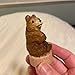 Selsela Handmade Brown Bear Wine Stopper, Hand-Carved Recycled Wood, Rustic Reusable Bottle Plug, Nature-Inspired Gift