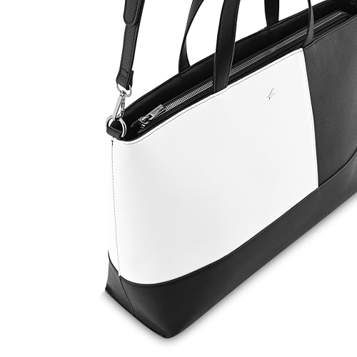 Image of Fastrack Colourpop Laptop Tote | Faux-Leather Women's Handbags | 15 inch Laptop Tote For Workwear And College, Black