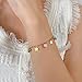 Balaijor Fashion 18K Gold Plated Star Bracelet Stainless Steel Enamel Heart Charm Link Chain Bracelet(Gold)