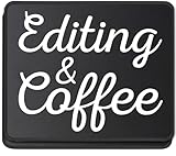 Coffee Editing Writer Photographer Mouse Pad, Creative Professional Gift for Coworker, Office Desk Accessory Mousepad, 2 Pack