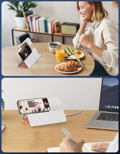 Image of Wireless Charger Stand for MagSafe, MGG 3 in 1 Magnetic Charging Station for iPhone 14 /13 /12 Pro Max /Mini /Plus, Portable Charging Pad Dock for Apple Watch Ultra /8 /7 /6 /5 /4 /3 /2 /SE, AirPods Pro /3 /2