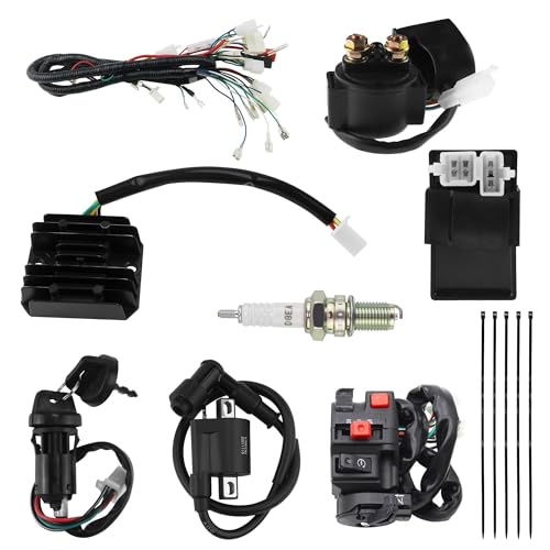 Image of PRO BAT ATV Electric AC Wiring Harness Kit with Full Copper Wire | for 150CC 200CC 250CC 300CC Engine Go Kart ATV Pit Dirt Quad Bike Lifan Loncin Zongshen YX Black