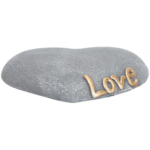 BESPORTBLE Pierre Tombale Commémorative Cœur en Résine Résistante aux Intempéries Ornement Funéraire pour Chien Taille Moyenne Couleur Roche Décoration pour Jardin et Mémorial Animaux