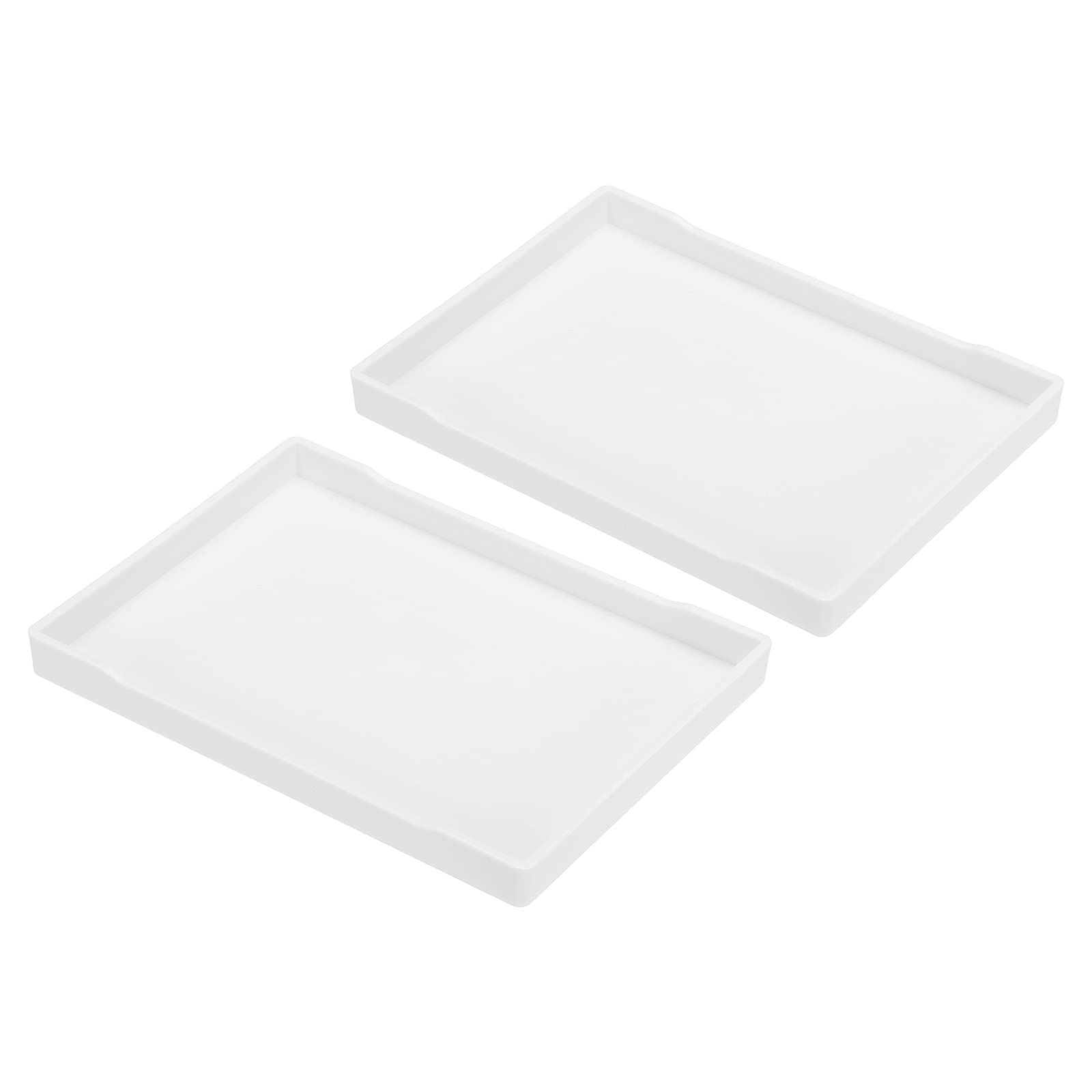 PATIKIL 10 x 7 vassoio per fast food, confezione da 2 vassoi rettangolari in plastica multiuso, per ristoranti, casa, cucina, bianco
