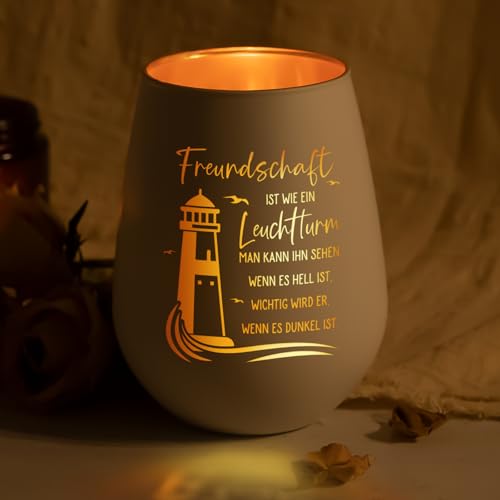Craftique Beste Freundin Geschenke, Freundschaft Geschenke - Windlichter mit Gravur - Geschenk für Freundin, Geschenk Freundin Geburtstag, Abschluss,