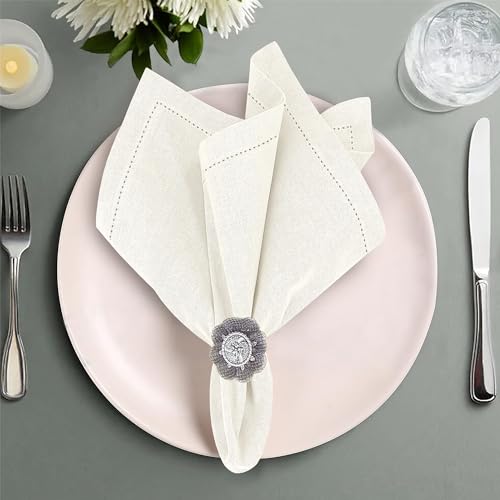 Ruvanti-Premium-Linen-Napkins-Set-of-4-20×20-Inch-Classic-Hemstitch-Mitered-Corner-Cloth-Napkins–Soft-Elegant-Dinner-Napkins-Cloth-Washable-for-Weddings-Parties-Everyday-Use-Ivory Ruvanti Premium Linen Napkins Set of 4 20×20 Inch Classic Hemstitch Mitered Corner Cloth Napkins–Soft Elegant Dinner Napkins Cloth Washable for Weddings Parties Everyday Use Ivory