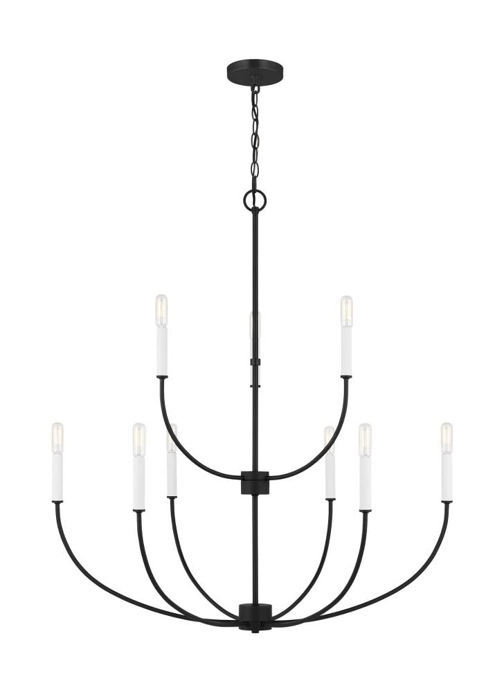 Generation Lighting 3167109-112 Greenwich Chandelier, 9-Light 360 Total Watts, Midnight Black