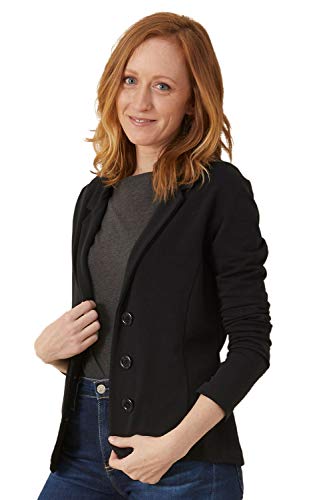 Fair Indigo Fair Trade Organic Knit Blazer (S, Black)