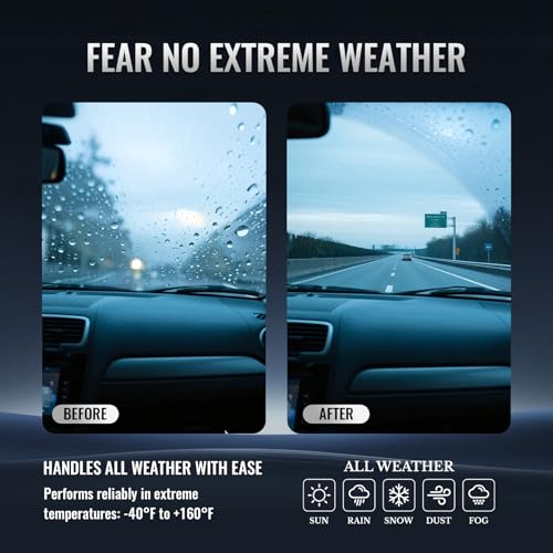 VENRAIN Wiper Blades, OEM Quality, Premium All-Season PTFE Rubber, Quiet & Streak-Free, J-Hook, Automotive Replacement Windshield Wiper Blades (24"+18" Pair for Front Windshield) — view 3