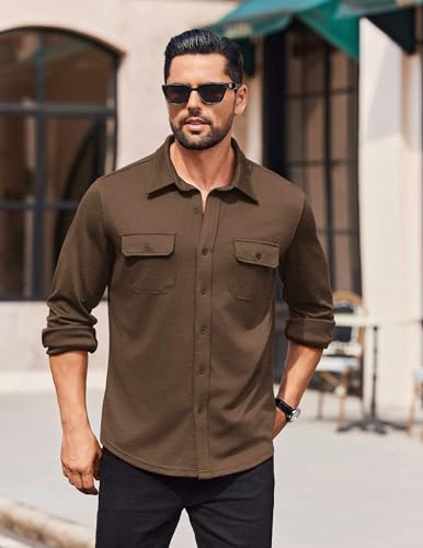 COOFANDY Mens Long Sleeve Shirts Casual Button Down Shirt Wrinkle Free Dress Shirt with Pocket2