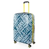 Lois - Maletas Grandes De Viaje Rígidas Ligeras con 4 Doble Rueda 360° Candado de Combinacion TSA Maleta Grande 23 Kilos Alta Resistencia, Azul Vaquero-Gris