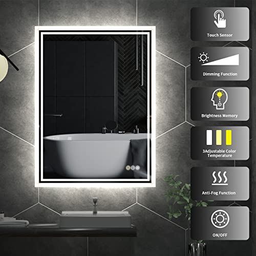 LUVODI-Espejo-Bano-con-Luz-Led-60×80-cm-Espejos-de-Bano-Pared-Antivaho-Moderno-Rectangular-sin-Marco-Inteligente-con-3-Colores-de-Luz-Interruptor-Tactil-Regulable-para-Tocador-Salon-Lavavo