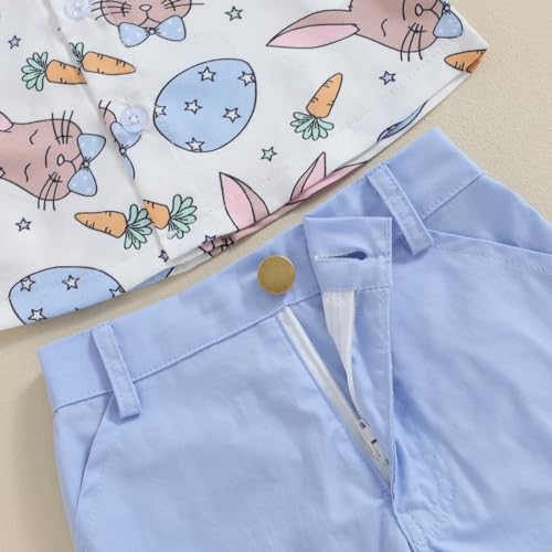 Image of Toddler Boy Summer Outfits Button Down Short Sleeve Floral Shirts & Casual Shorts 1-6 Years Boys Clothes Set