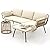 DWVO Patio Furniture Set 3 Piece Outdoor Wicker Conversation Set with Detachable Cushions and Coffee Table L-Shaped Sectional Sofa Set Outdoor Furniture Set for Backyard Porch Deck - Beige