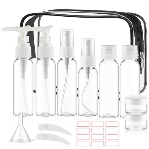 Image of Travel Size Bottles for Toiletries 13 Pack 2oz TSA Approved Toiletry Bottles Leak Proof Travel Kit for Women Men TSA Clear Toiletry Bag Shampoo Lotion Skincare Cosmetic Container (Transparent)