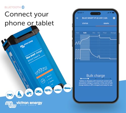 Victron Energy Blue Smart IP22 24-Volt 12 amp 120VAC, Single Output Battery Charger, NEMA 5-15, Bluetooth by Victron Energy - Image 2