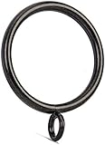 JushengXMX 60 Pcs Dark Coffee 1.5-Inch Inner Diameter Metal Curtain Rings with Eyelets,Fits Up to 1...