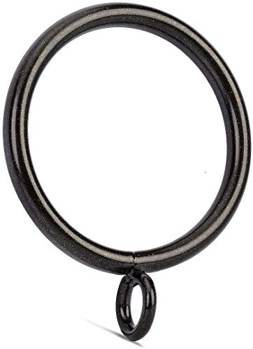 JushengXMX 72 Pcs Dark Coffee 1.5-Inch Inner Diameter Metal Curtain Rings with Eyelets,Fits Up to 1 1/4-Inch Rod