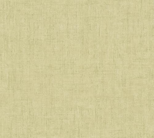 A.S. Création History of Art 2 Vliestapete Struktur 10,05 m x 0,53 m - Beige, Grün, Metallic - Tapete Modern für Wohnzimmer Schlafzimmer - 790447