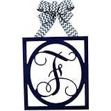 Custom Initial Monogram Door Hanger | Gift for Mom | Framed Wood Letter Wreath - LOTS OF COLOR...