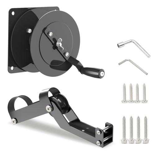 FUCNEN Manual Boat Anchor Winch Hand Crank with Bow Roller - Anchor Lift System for Jon Boat Bass Boat - Carbon Steel Construction Easy Mounting Ideal for Fishing Season
