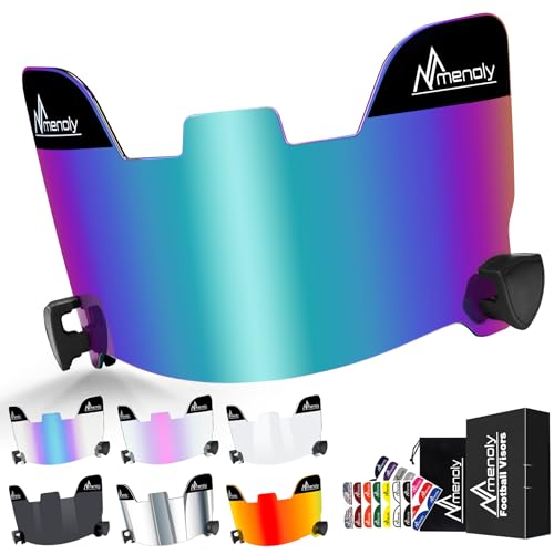 MENOLY Football Visor, Youth Football Helmet Visor, Scratch Resistant, UV Block, Facial Protection Visor for Football Helmet